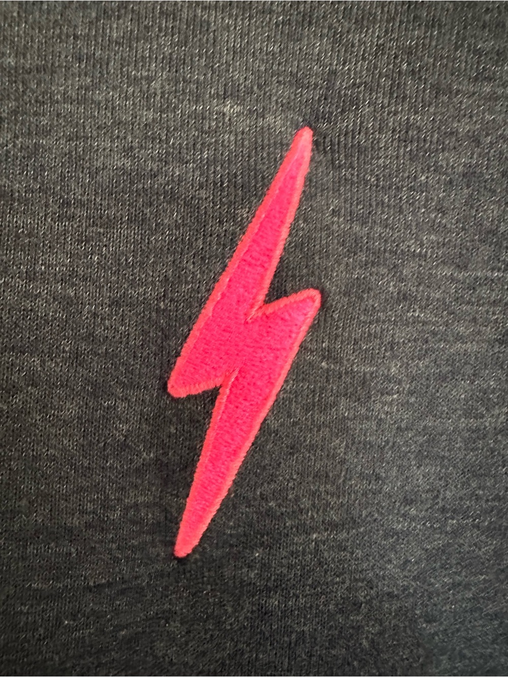 Aviator Nation Bolt Cropped Classic Crewneck Heather Navy Neon Rainbow Stripe - Picture 7 of 8